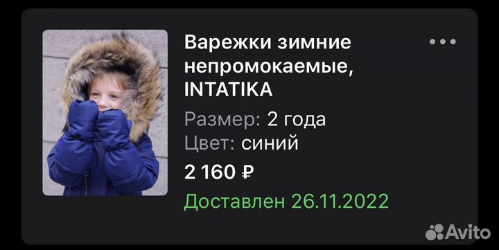 Варежки intatika