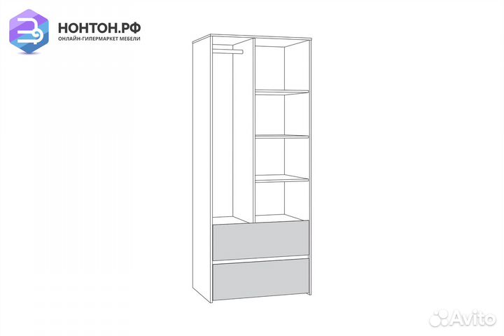 Шкаф для одежды Торонто 13.333 белый шагрень / ста