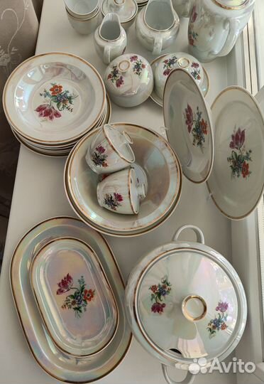 Столовый, чайный сервиз фарфор ГДР Кольдиц