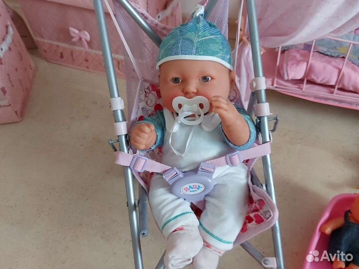 Кровать для baby born, коляска, кукла