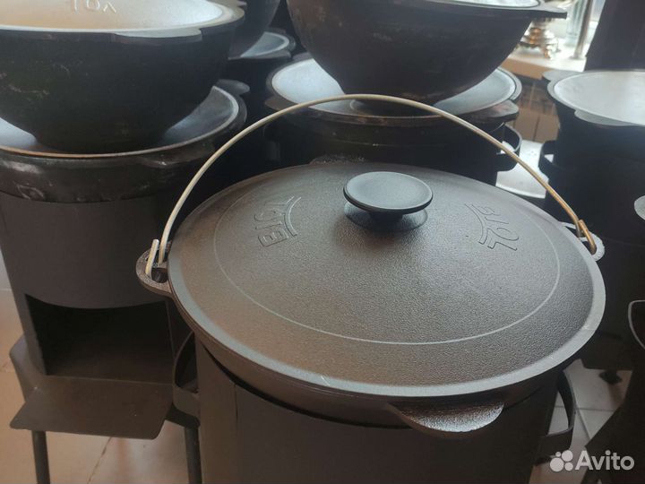 Казан чугунный,сковорода, кастрюля,садж biol