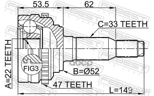 ШРУС наружный к-кт ABS Chevrolet Lacetti 1.6 0