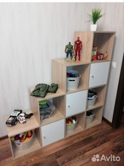 Стеллаж IKEA аналог 10(4-3-2-1) ячеек лесенка Дуб Корол