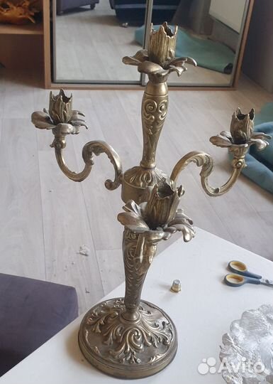 Бронзовый подсвечник советский