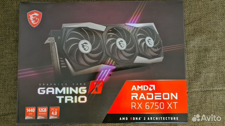 Видеокарта MSI AMD Radeon RX 6750 XT gaming X trio