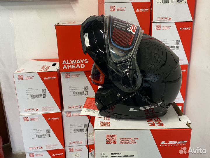 Шлем модуляр ls2 FF325 strobe Electricsnow XL, XXL