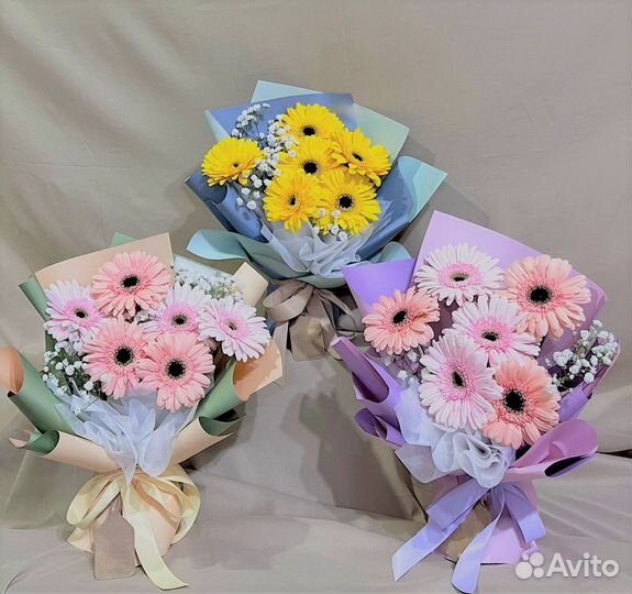 Стильные Букетики из Гербер. Доставка/Самовывоз