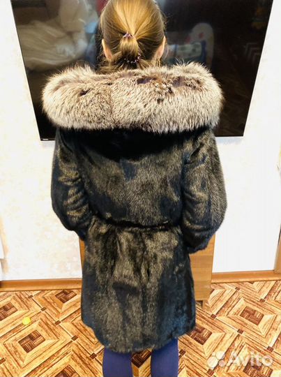 Шуба норковая с капюшоном 42 44