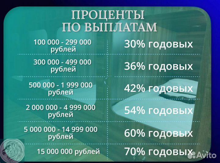 Бизнес инвестиции 30-70 годовых