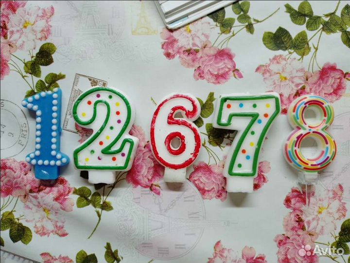 Свеча праздничная 1, 2, 6, 7, 8