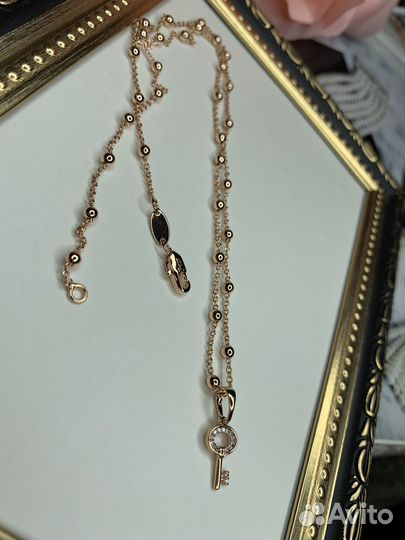 Цепь позолота 50см с ключиком