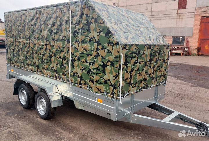 Прицеп 2-осный с балансир. подвеской и борт-трапом