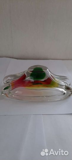 Винтажная пепельница цветное стекло чсср