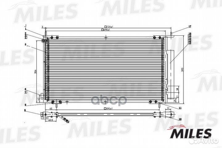 Радиатор кондиционера (паяный) honda CR-V 2.0/2