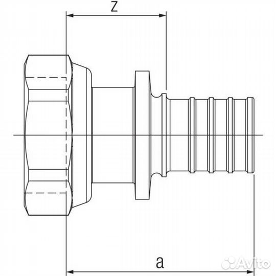 Переходник с накидной гайкой rehau 16-G 1/2 RX+