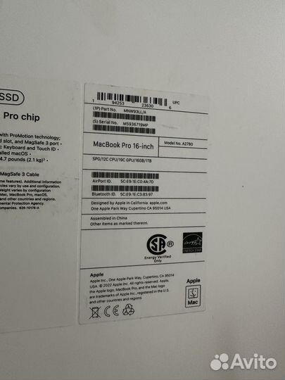 Macbook pro 16 M2 Pro 16/1Tb