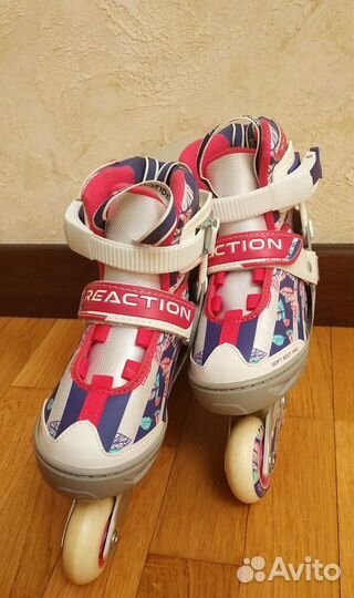 Роликовые коньки reaction Rainbow размер 26-31