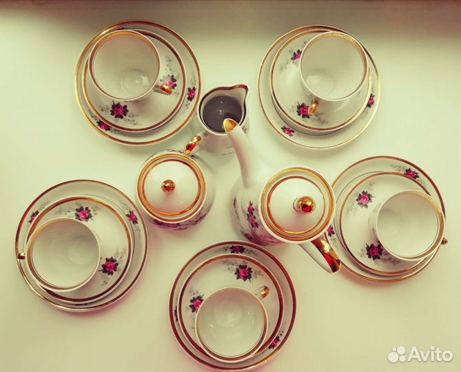 Кофейный сервиз из 18 предметов - фарфор 1 Сорт