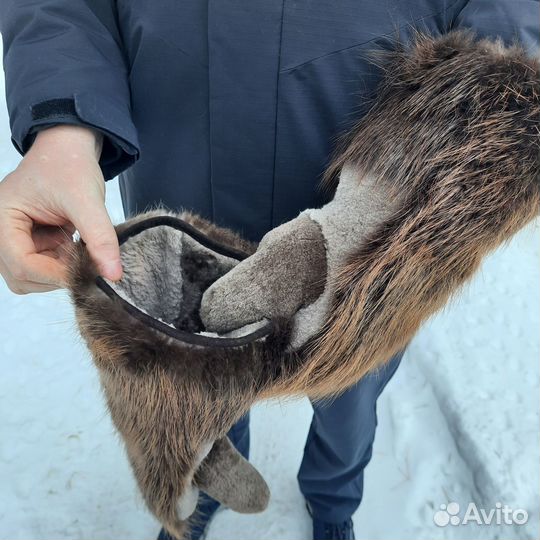 Длинные Бобровые рукавицы варежки ручной работы с