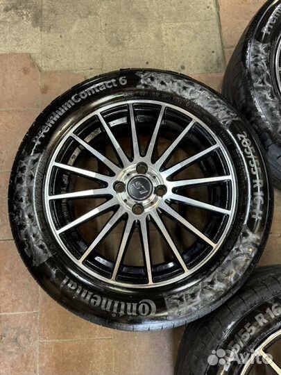 Колёса LS 4x100 + continental 6 205/55 r16 идеал