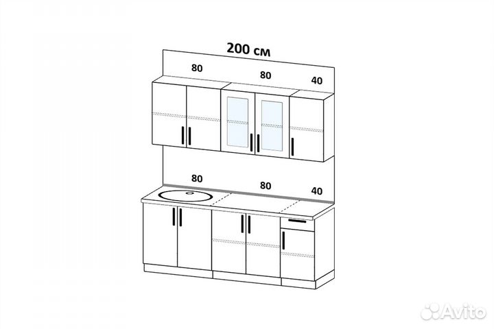 Кухня Констанция №2 2.0 софт ваниль / графит