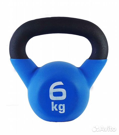 Гиря чугунная с виниловым покрытием 6-24 кг