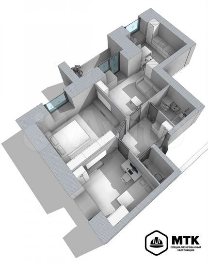2-к. квартира, 54,8 м², 5/8 эт.