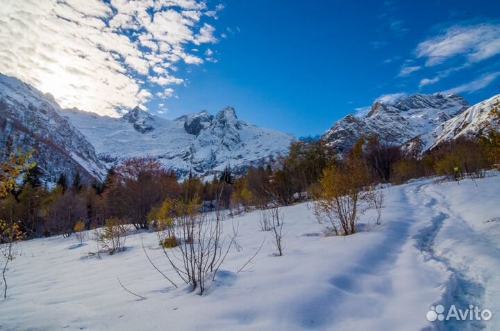 Осенне-зимний Домбай: экскурсия - прогулка с фотос