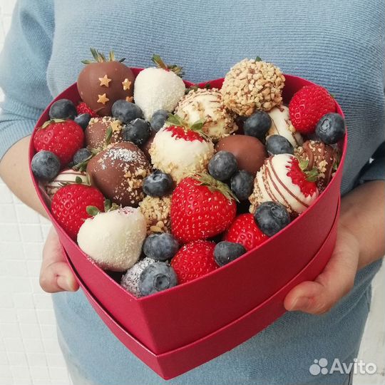 Клубника в Шоколаде, набор в коробке Сердце