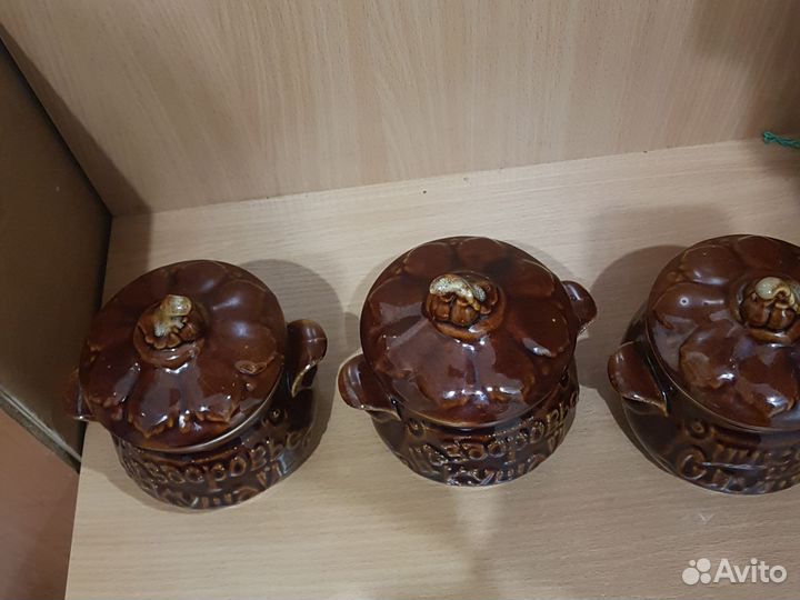 Горшки для запекания СССР 3 шт