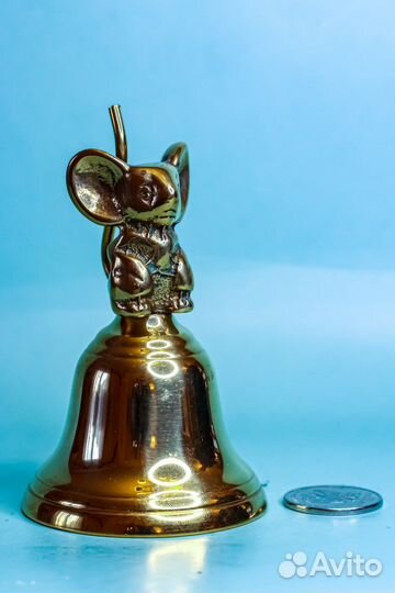 Колокольчик мышка латунь