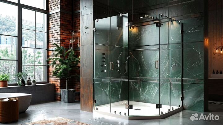 Стеклянные душевые перегородки