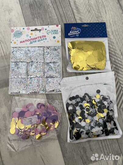 Конфетти и трубочка для шаров