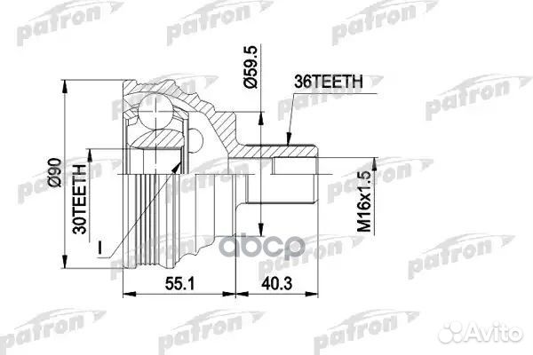 ШРУС наружн к-кт 36x59.5x30 audi: A3 03 , A3