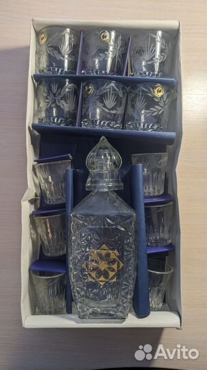 Набор рюмок с графином Гусевский хрусталь СССР