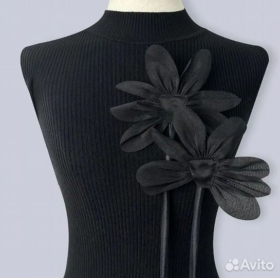 Броши текстильные. Парные цветы