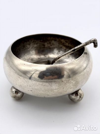 Солонка с ложечкой серебро 84 проба