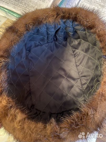 Шапка из натурального меха норки, зимняя