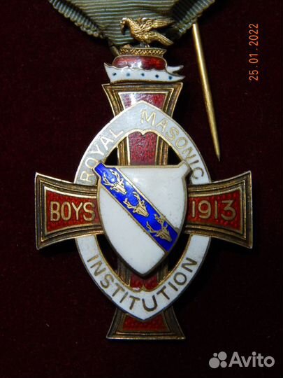 Rmib, Steward, 1913 год, Англия, масонская медаль