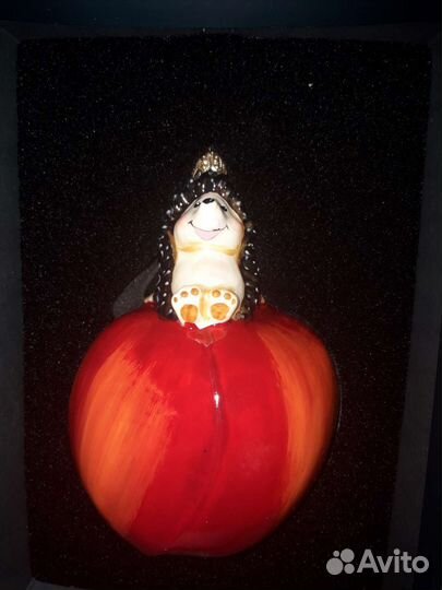 Елочные игрушки komozja Ежик на яблоке