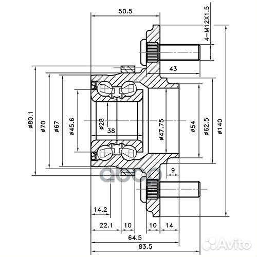 Ступица задняя Hyundai Accent (00-06), ABS Z89