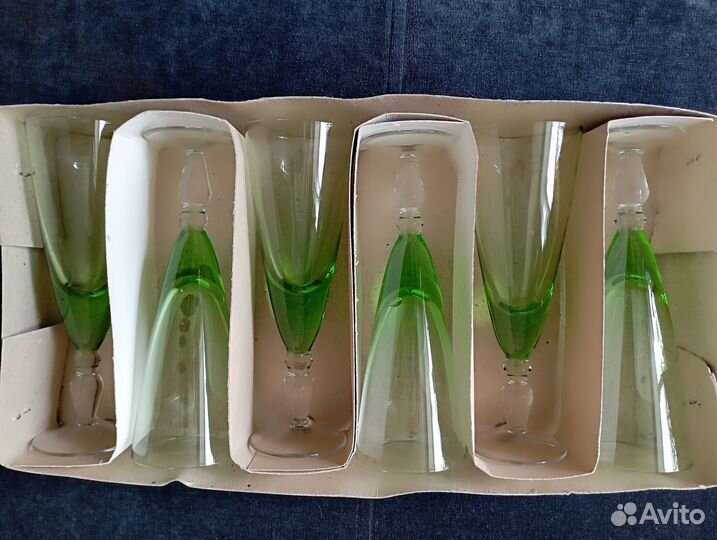 Бокалы из цветного стекла СССР, стеклозавод неман