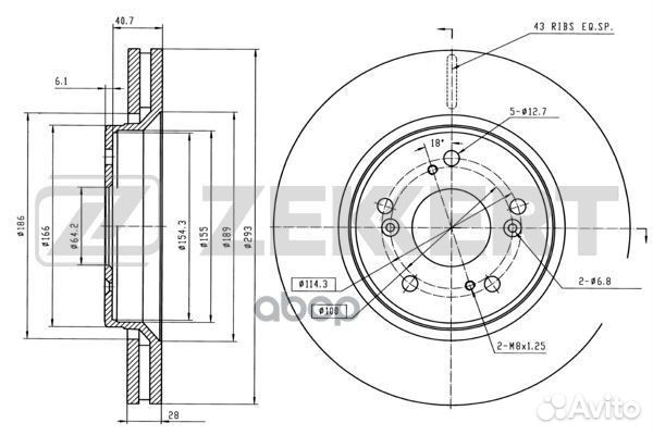 BS-5432 zekkert Диск торм. перед. BS-5432 Zekkert