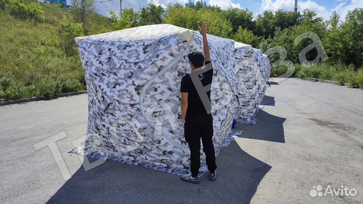 Зимняя палатка куб 220*220*230 трехслойная