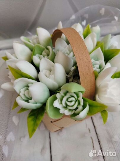 Букет из мыла #лукошко подснежников#