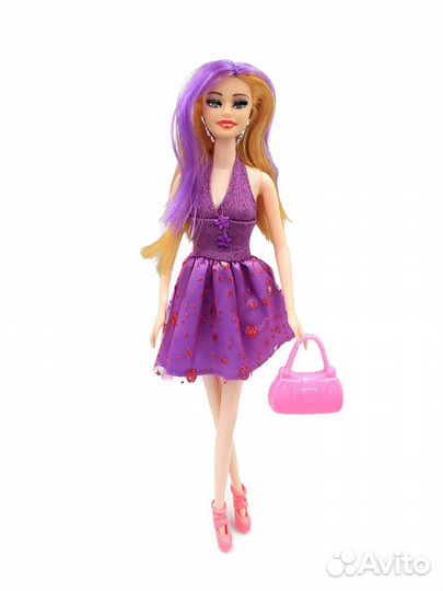 Кукла Sobia с сумкой в фиолетовом платье 30 см BBL7780