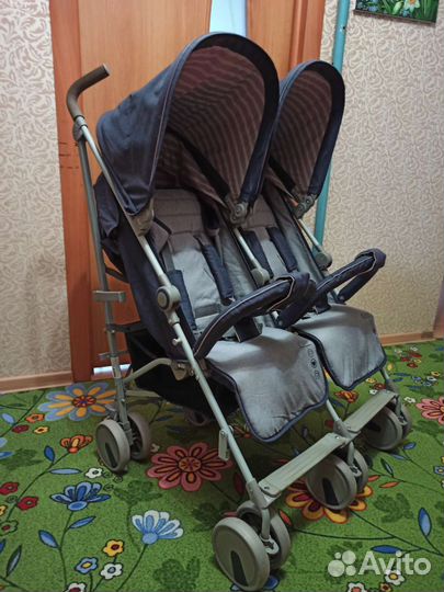 Прогулочная коляска-трость для двойни