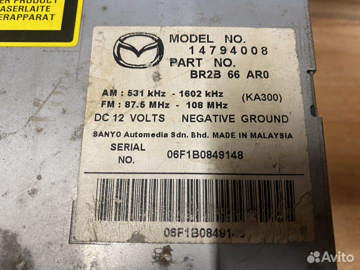 Магнитола на Mazda 3 bk