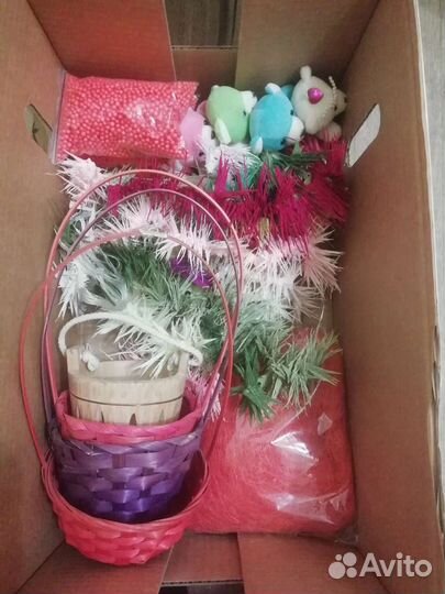 Гофрированная, креп бумага, корзины, сизаль