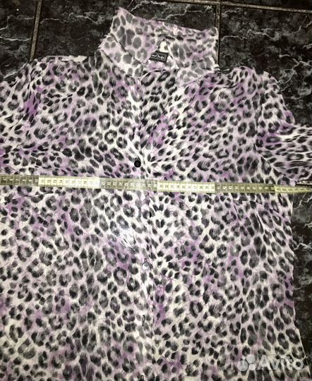 Блуза шифоновая лиловый леопард 46-48-50